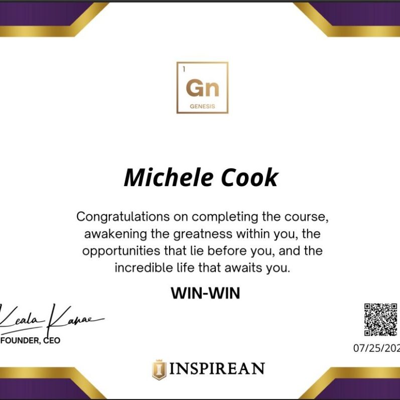 Inspirean Genesis Completion Certificate Inspirean Genesis Certificate